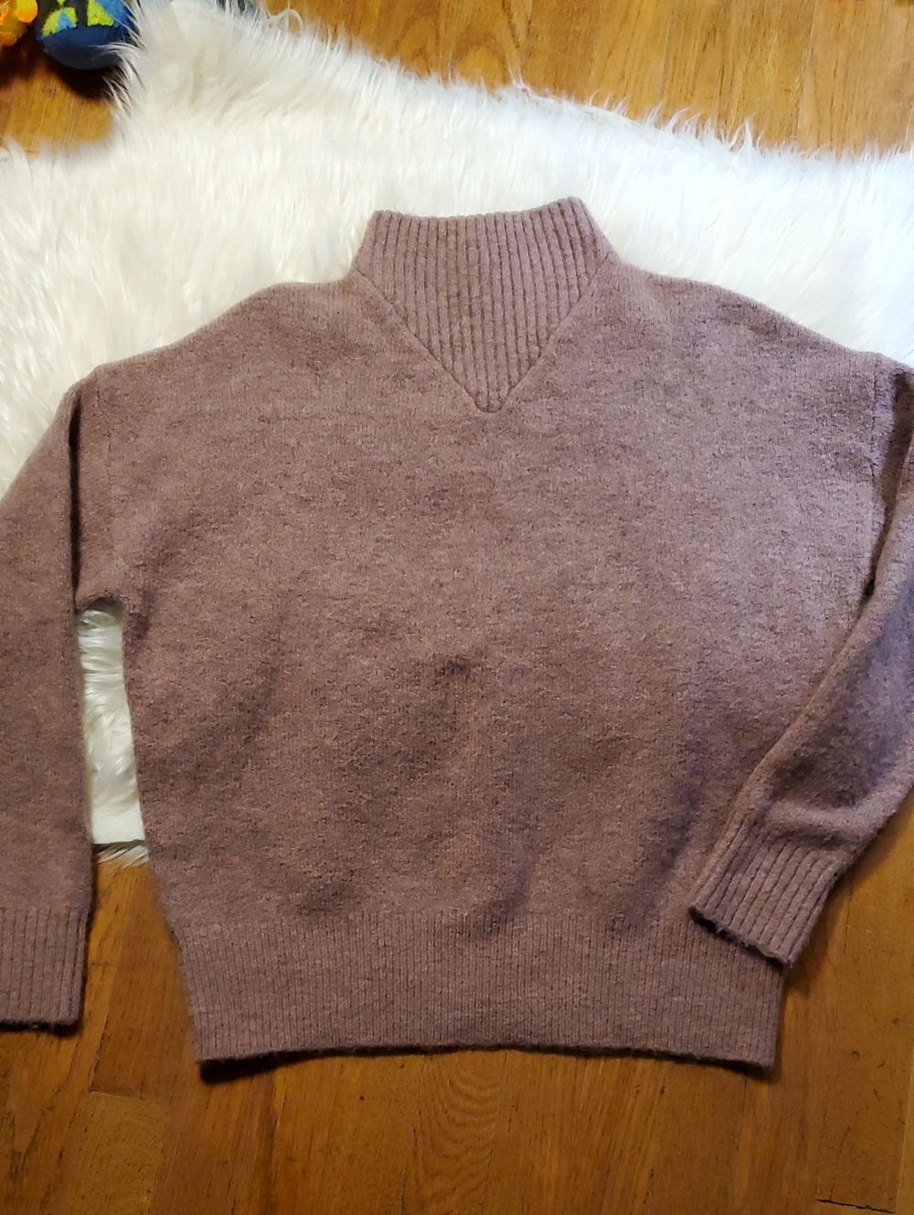 Madewell Dillon Heathered Mauve Mockneck Sweater